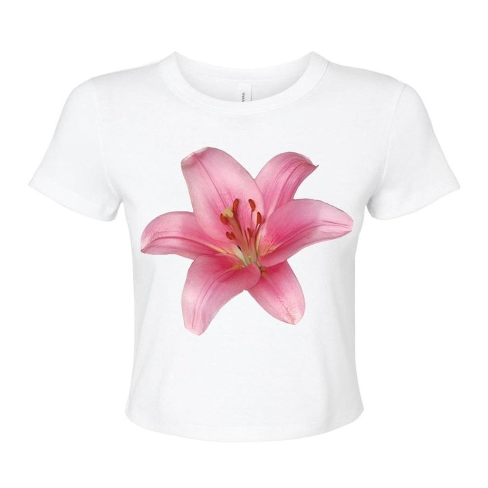 EN FLEURS JUMBO FLOWER BABY TEE — TIGER LILY